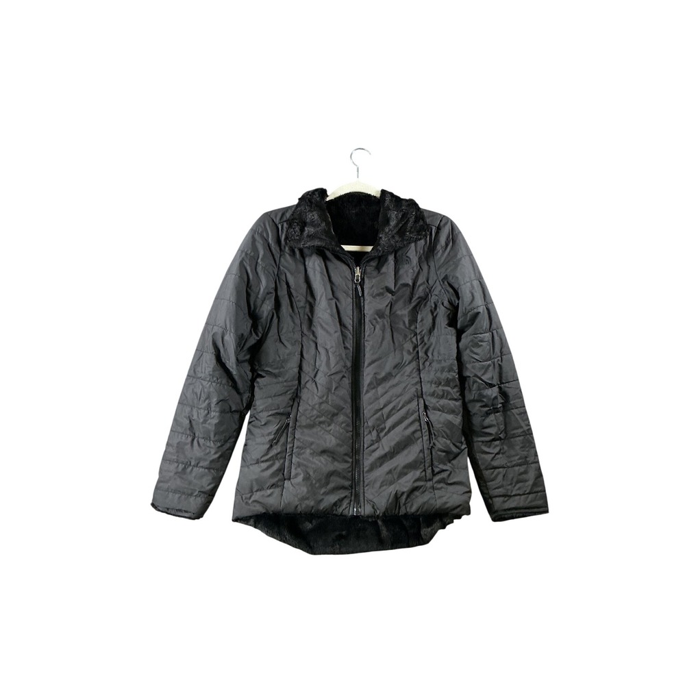 The North Face Mossbud Insulated Reversible Jacket Black S Small Puffer Fleece